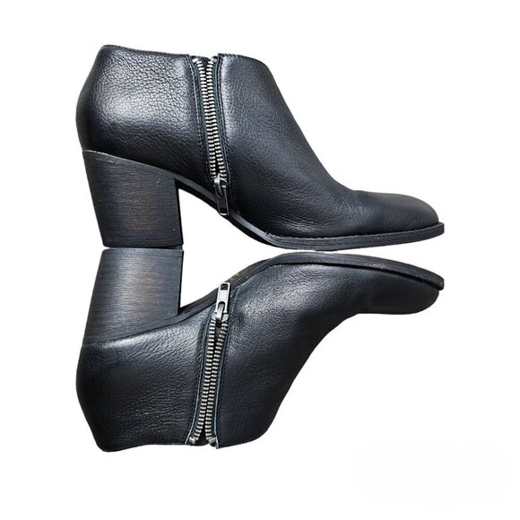 Silent D Bichon Anthropologie Bootie Leather Black Cutout Zip Ankle Boots - Picture 10 of 12